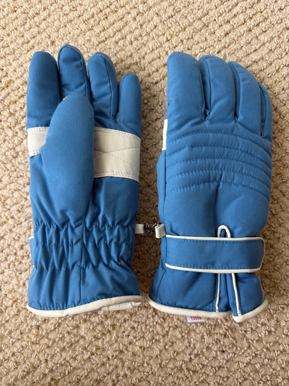 Women Blue Winter Ski Gloves - Padded Insulated Pair